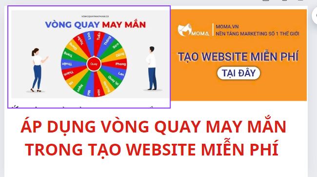 Tặng Miễn phí website kết hợp vòng quay may mắn tạo nhiều khách hàng hơn