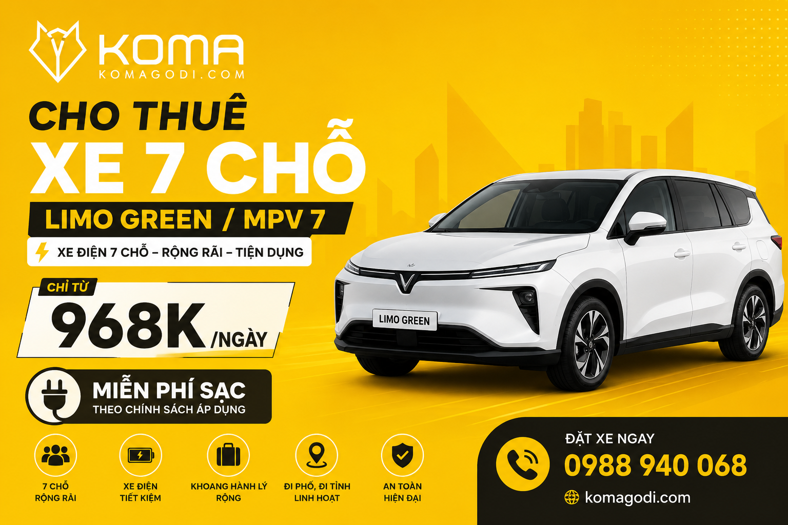 VINFAST MPV7 / LIMO GREEN FULL ĐỒ – CHO ANH EM THUÊ TRẢI NGHIỆM!