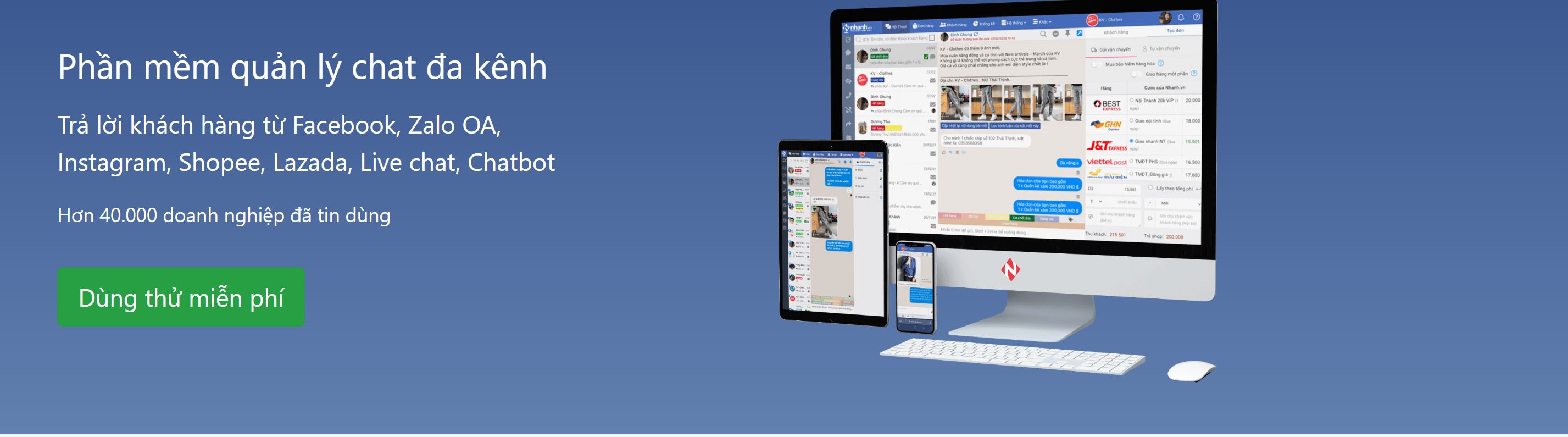 Phần mềm quản lý chat đa kênh -  moma chat